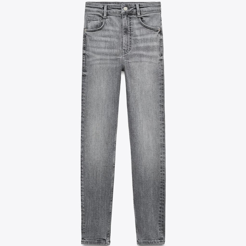 Zara Gray Skinny Jeans with Sleek Fit Size 2